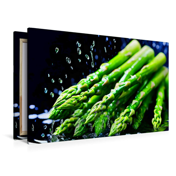 Premium Textil-Leinwand Grüner Spargel - Asparagus officinalis