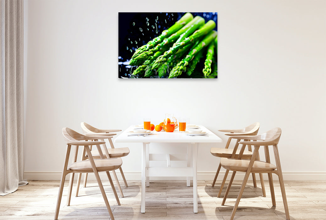 Premium Textil-Leinwand Grüner Spargel - Asparagus officinalis