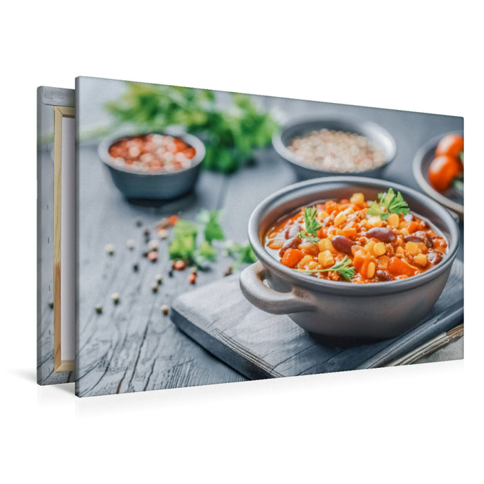 Premium Textil-Leinwand Chilli Con Carne