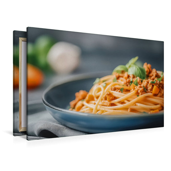 Premium Textil-Leinwand Spaghetti Bolognese