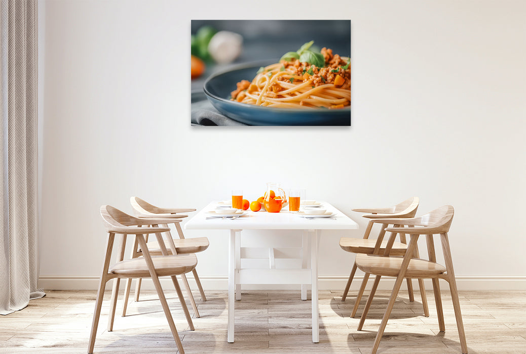 Premium Textil-Leinwand Spaghetti Bolognese