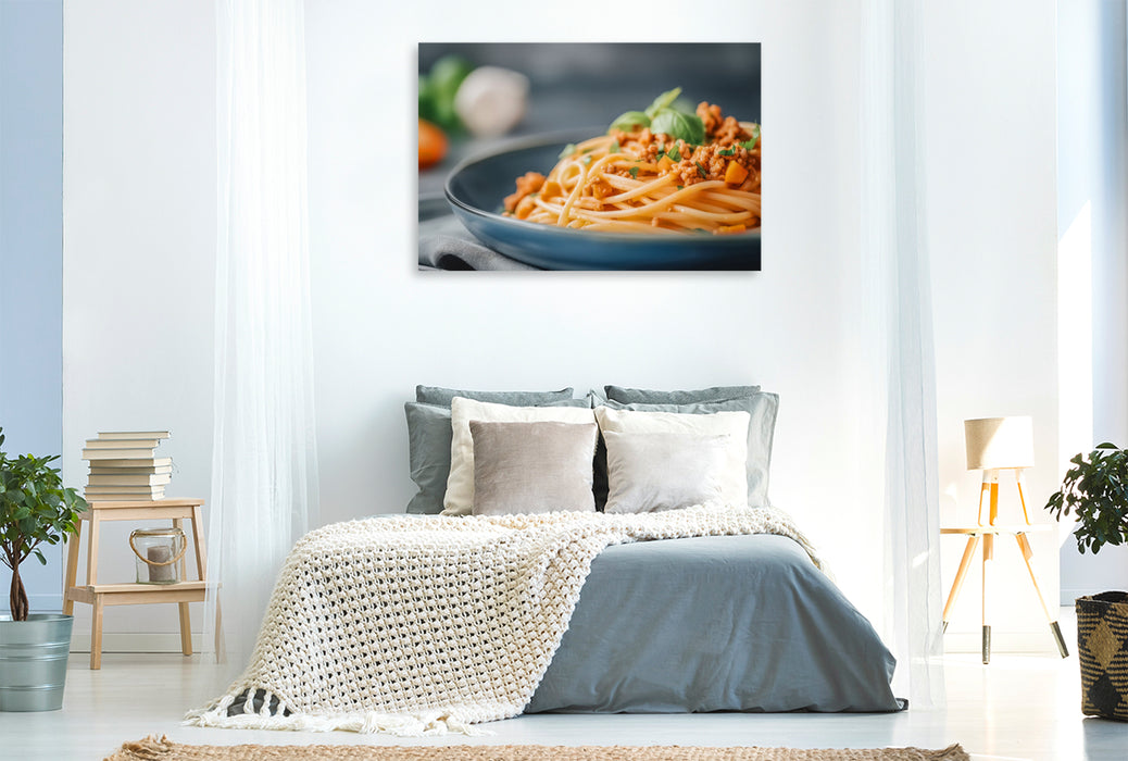 Premium Textil-Leinwand Spaghetti Bolognese