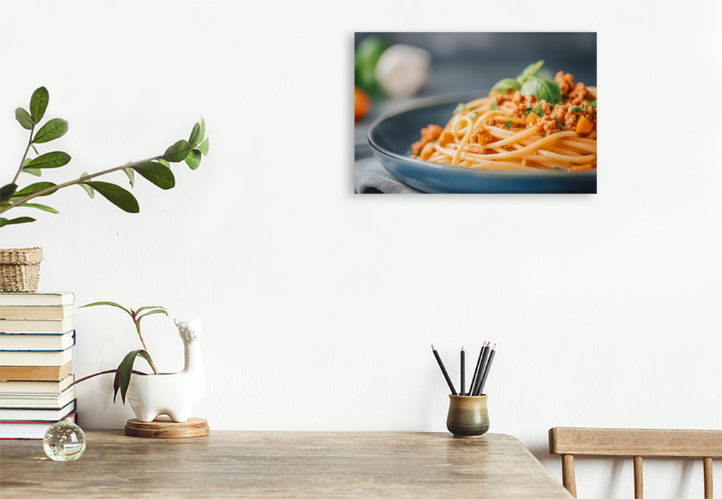 Premium Textil-Leinwand Spaghetti Bolognese