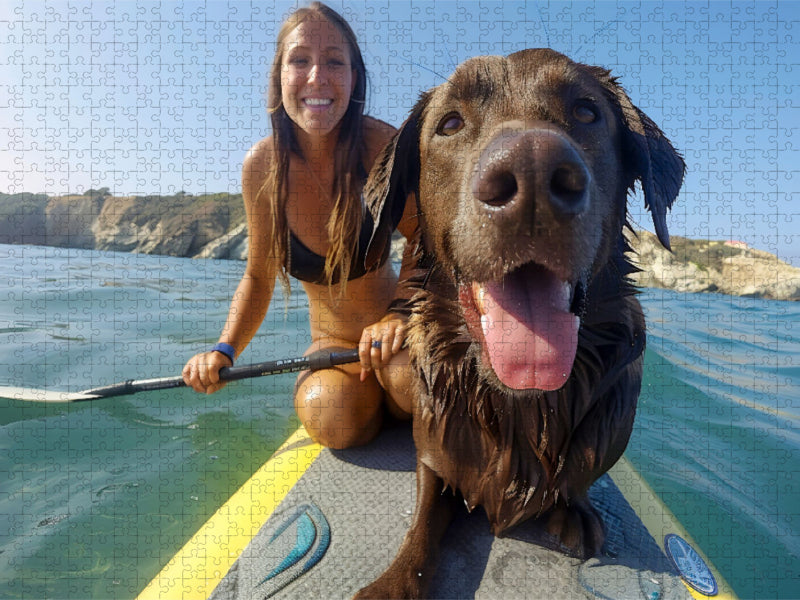 Dieser Hund ist nicht wasserscheu - CALVENDO Foto-Puzzle'