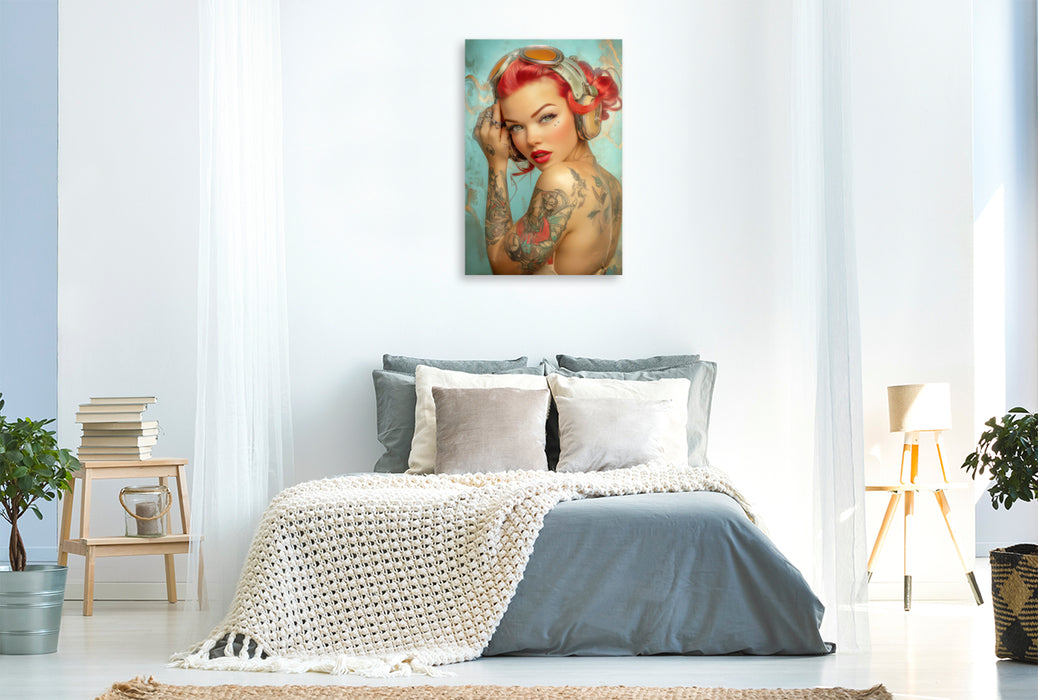 Premium Textil-Leinwand Sexy pin-up Girls