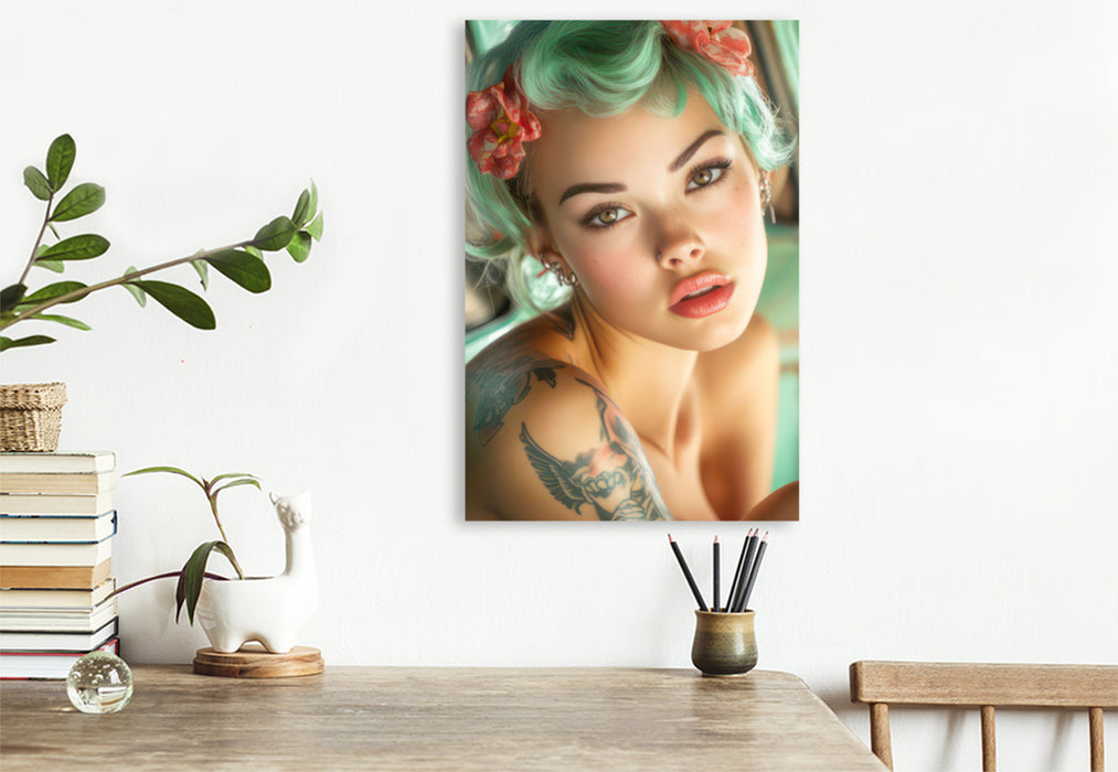 Premium Textil-Leinwand Sexy pin-up Girls