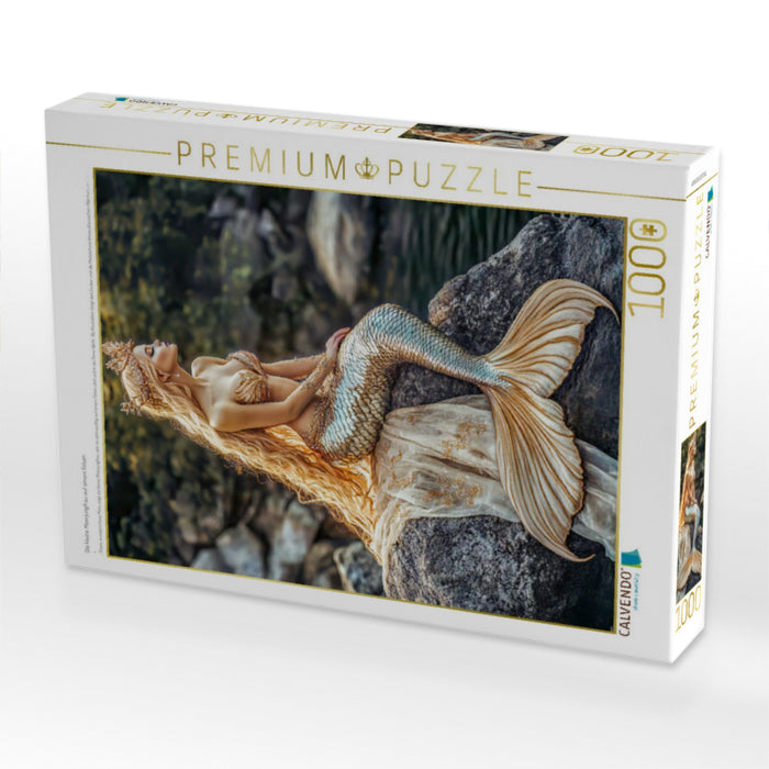 Die kleine Meerjungfrau auf einem Felsen - CALVENDO Foto-Puzzle'