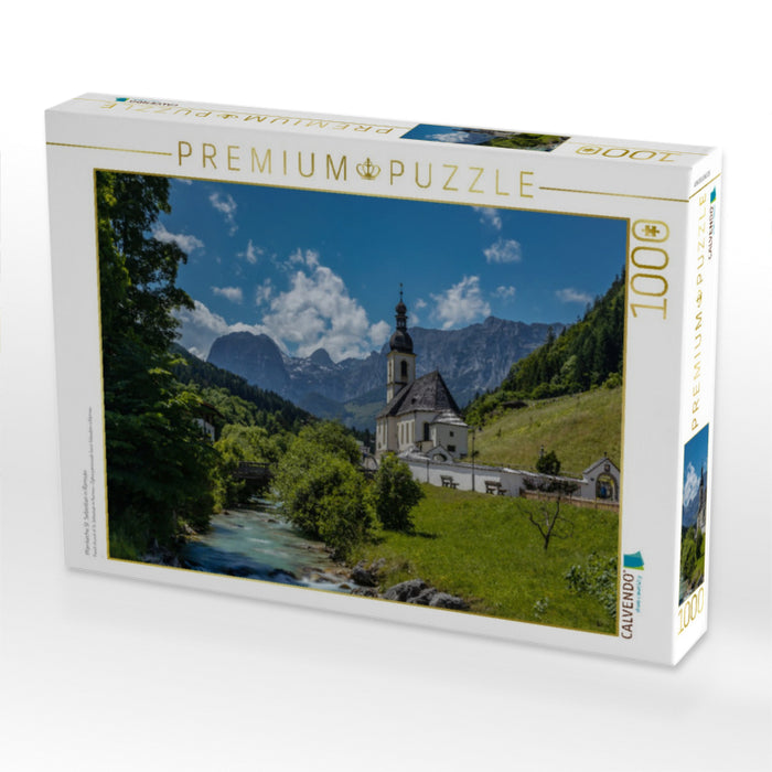 Pfarrkirche St. Sebastian in Ramsau - CALVENDO Foto-Puzzle'