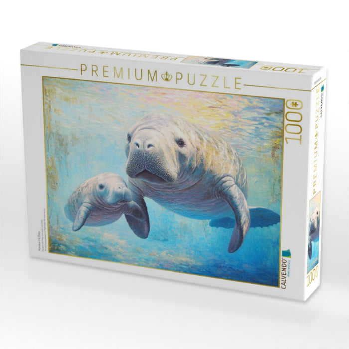 Manatee mit Baby - CALVENDO Foto-Puzzle'