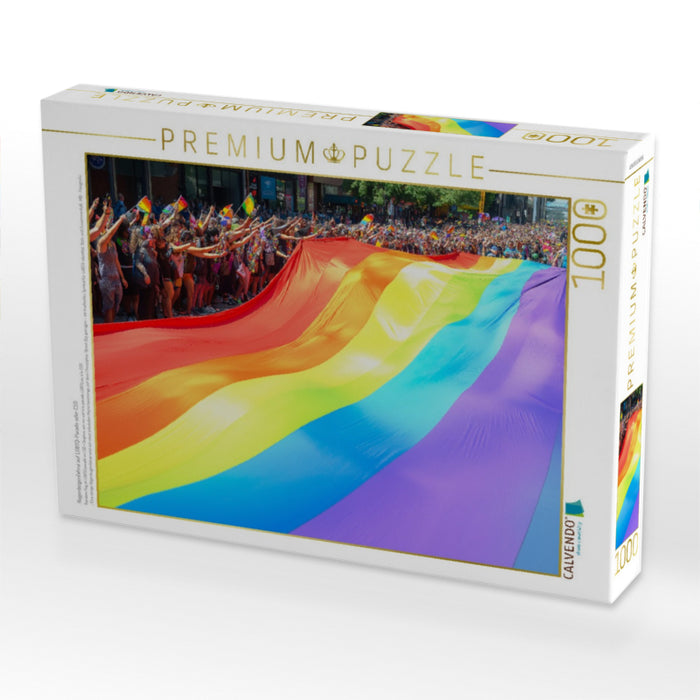 Regenbogenfahne auf LGBTQ-Parade oder CSD - CALVENDO Foto-Puzzle'