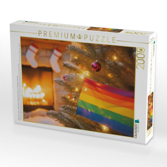 Weihnachts-Pride - LGBTQ+ Stolz und Regenbogenfarben in der festlichen Jahreszeit - CALVENDO Foto-Puzzle'