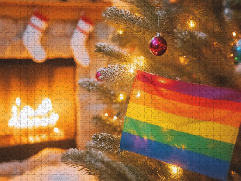 Weihnachts-Pride - LGBTQ+ Stolz und Regenbogenfarben in der festlichen Jahreszeit - CALVENDO Foto-Puzzle'