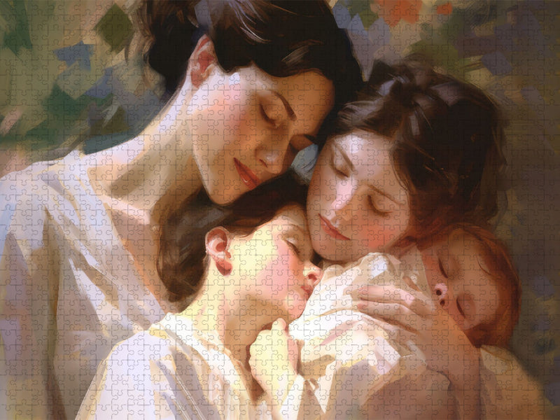 Eine Mutter umarmt ihre Kinder - CALVENDO Foto-Puzzle'
