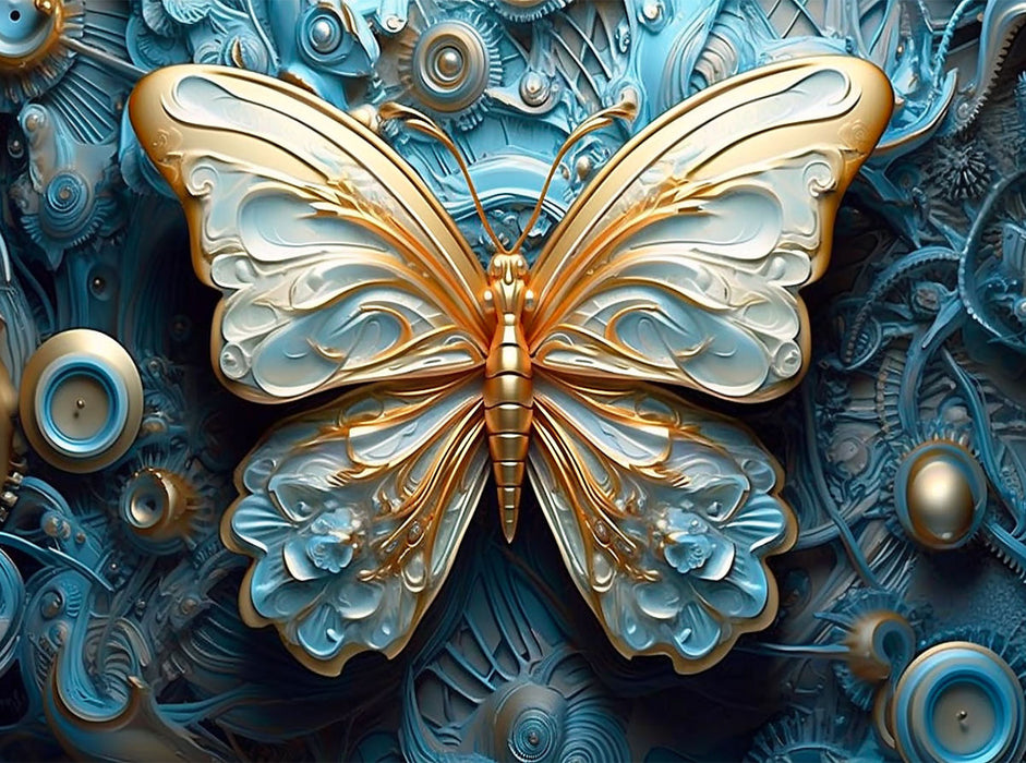 Mechanisches Design eines Schmetterlings - Steampunk - CALVENDO Foto-Puzzle'