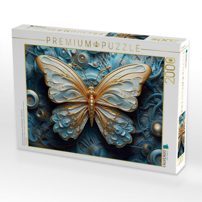 Mechanisches Design eines Schmetterlings - Steampunk - CALVENDO Foto-Puzzle'