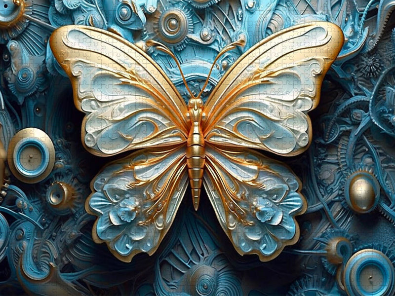 Mechanisches Design eines Schmetterlings - Steampunk - CALVENDO Foto-Puzzle'
