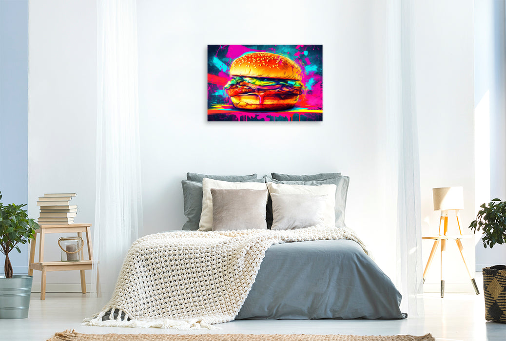 Premium Textil-Leinwand Hamburger