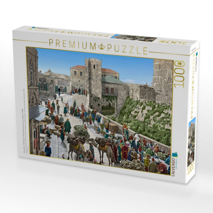Jerusalem – Der Basar in der Straße des Turms von David um 1900 - CALVENDO Foto-Puzzle'