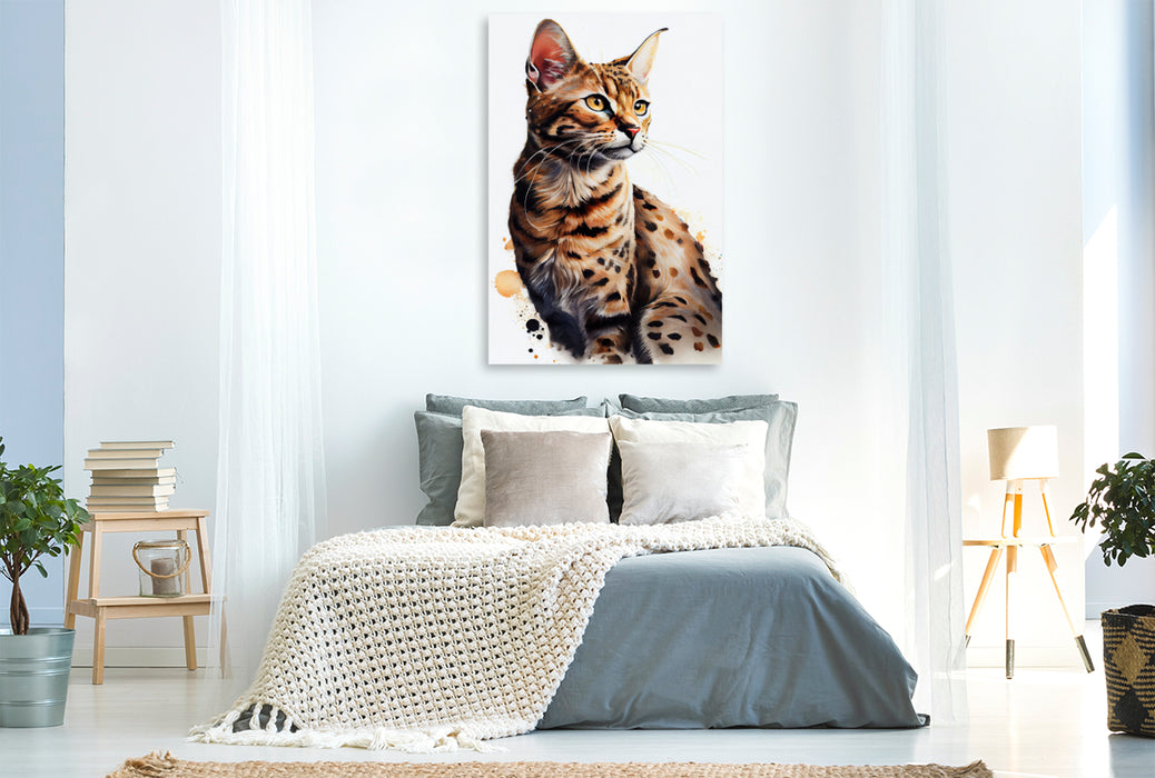 Premium Textil-Leinwand Abessiner Cat 2