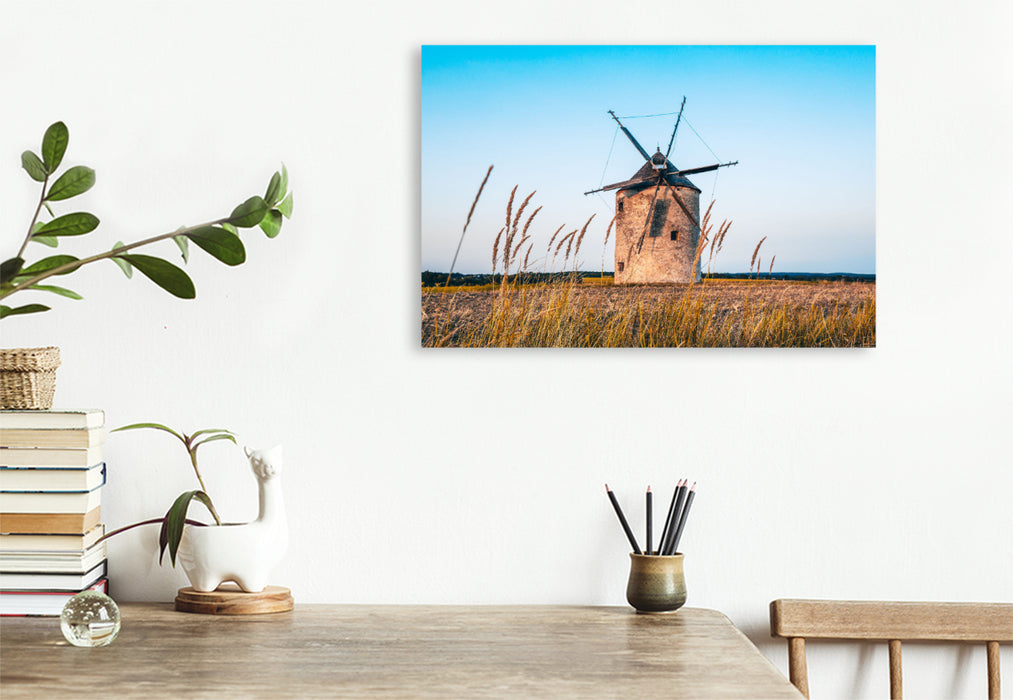 Premium textile canvas Windmills in a rural setting, from Tési in Hungary 