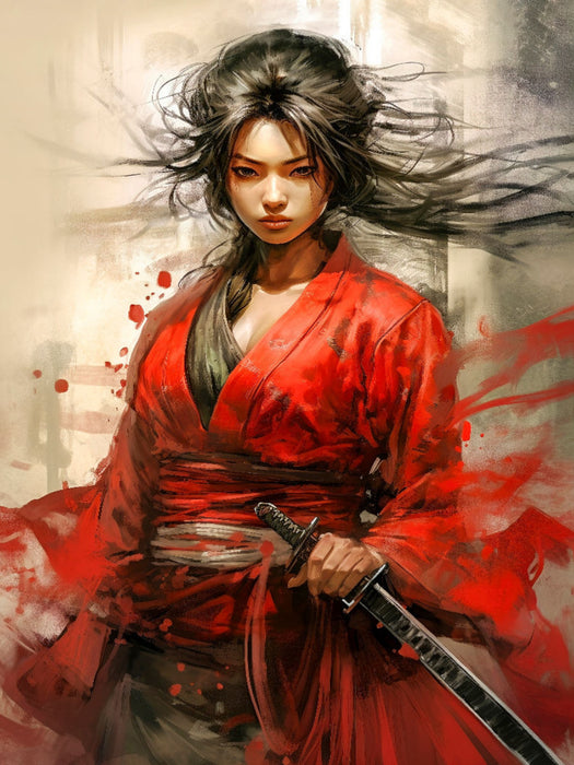 Samurai, die herausfordernde Kämpferin - CALVENDO Foto-Puzzle'