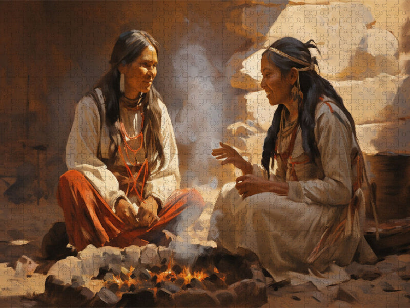 Freundinnen - Indianische Frauen im Gespräch - CALVENDO Foto-Puzzle'