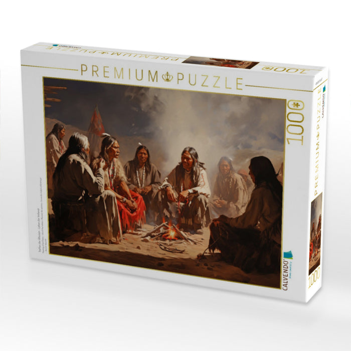 Treffen der Ältesten - Leben der Indianer - CALVENDO Foto-Puzzle'
