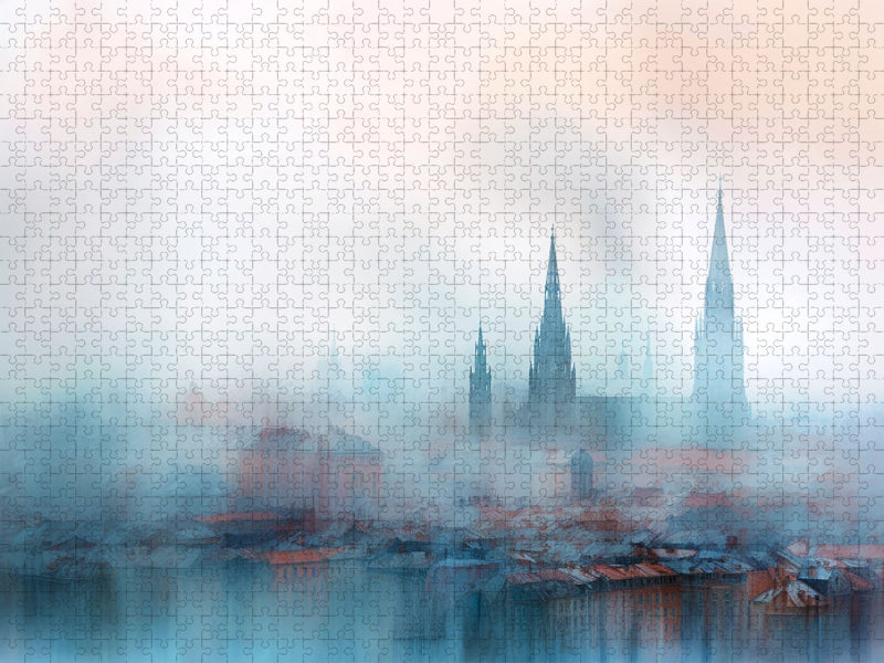 Morgennebel - CALVENDO Foto-Puzzle'