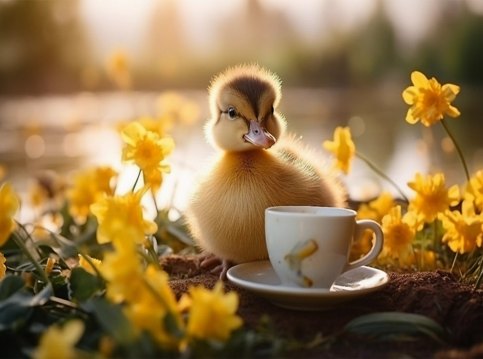 Entenküken Kaffeezeit - CALVENDO Foto-Puzzle'