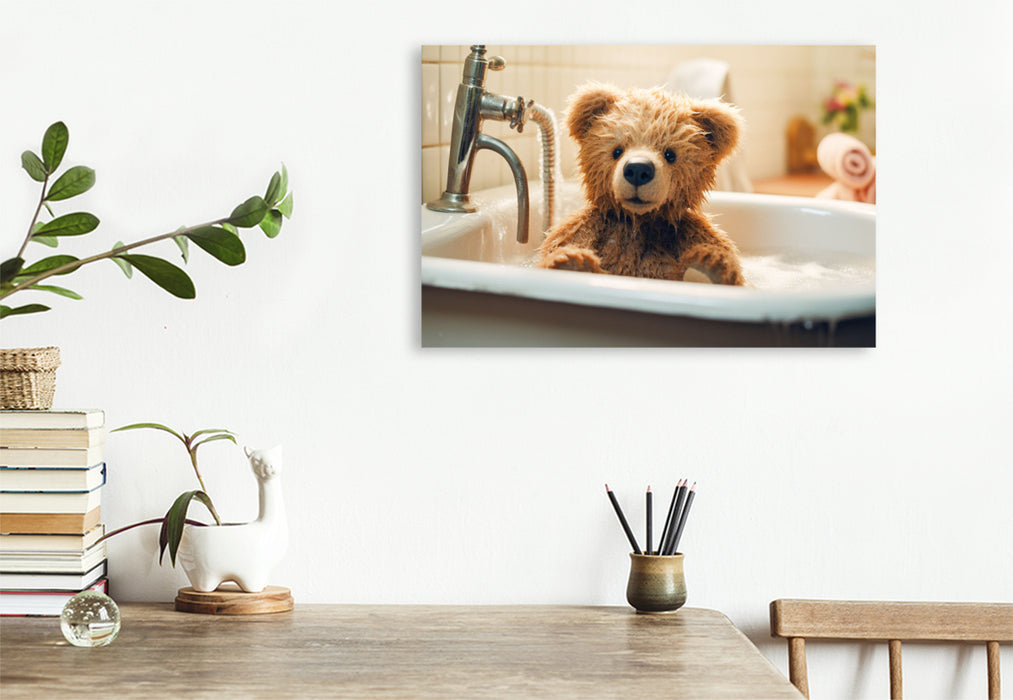 Premium Textil-Leinwand Ein Motiv aus dem Kalender Teddybär und seine Abenteuer