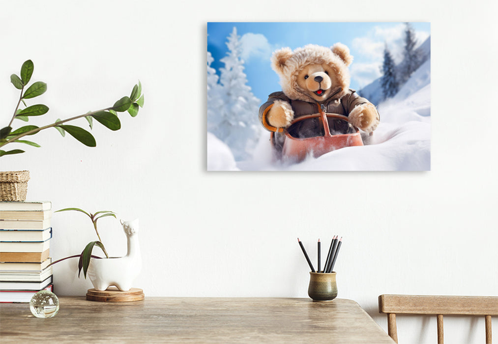 Premium Textil-Leinwand Ein Motiv aus dem Kalender Teddybär und seine Abenteuer