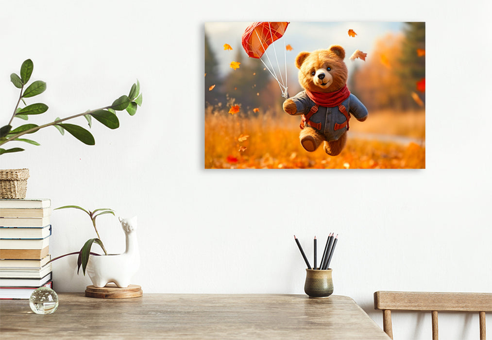 Premium Textil-Leinwand Ein Motiv aus dem Kalender Teddybär und seine Abenteuer