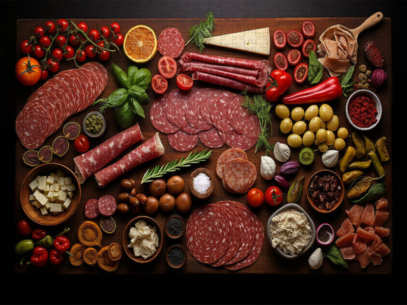 Wurst und Schinken lecker angeordnet - CALVENDO Foto-Puzzle'