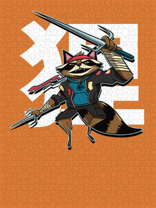 Waschbär Samurai - CALVENDO Foto-Puzzle'