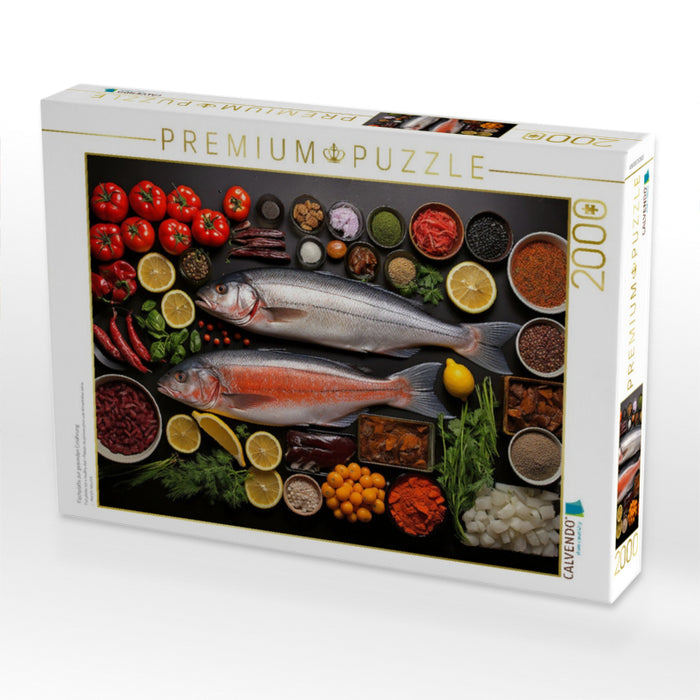 Fischplatte zur gesunden Ernährung - CALVENDO Foto-Puzzle'
