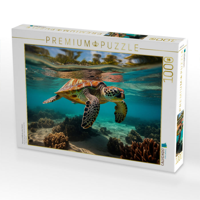 Meeresschildkröte unter Wasser - CALVENDO Foto-Puzzle'