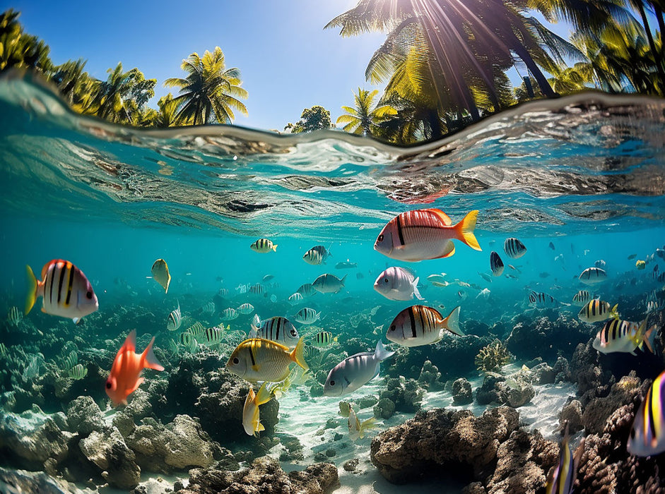 Kunterbuntes Treiben unter Wasser - Fische in den Tropen - CALVENDO Foto-Puzzle'
