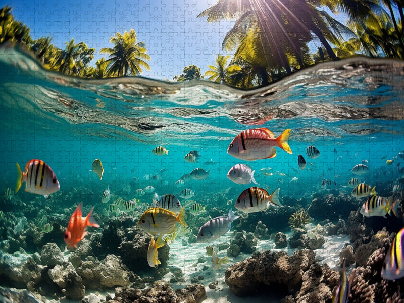 Kunterbuntes Treiben unter Wasser - Fische in den Tropen - CALVENDO Foto-Puzzle'