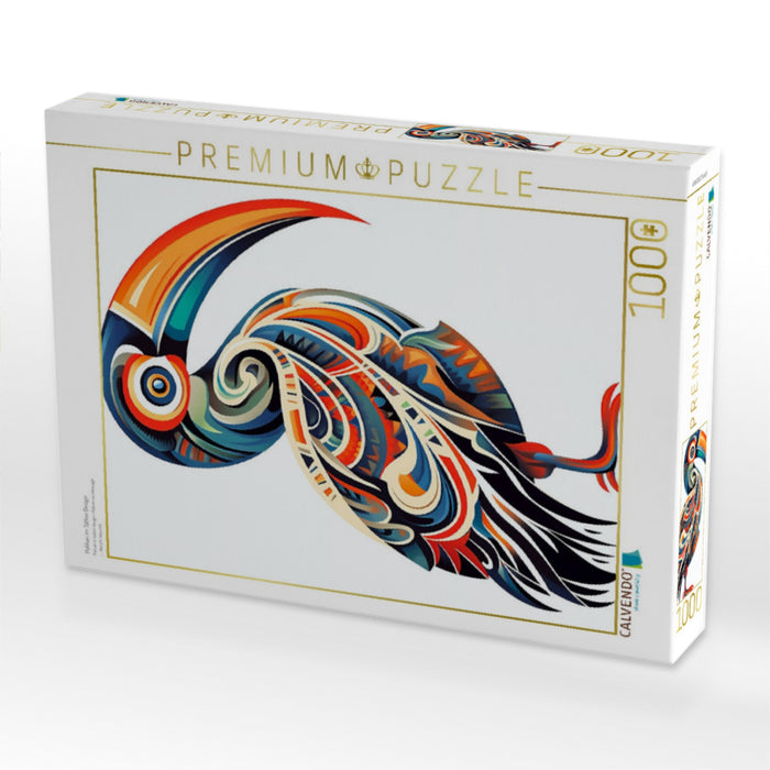Pelikan im Tattoo Design - CALVENDO Foto-Puzzle'