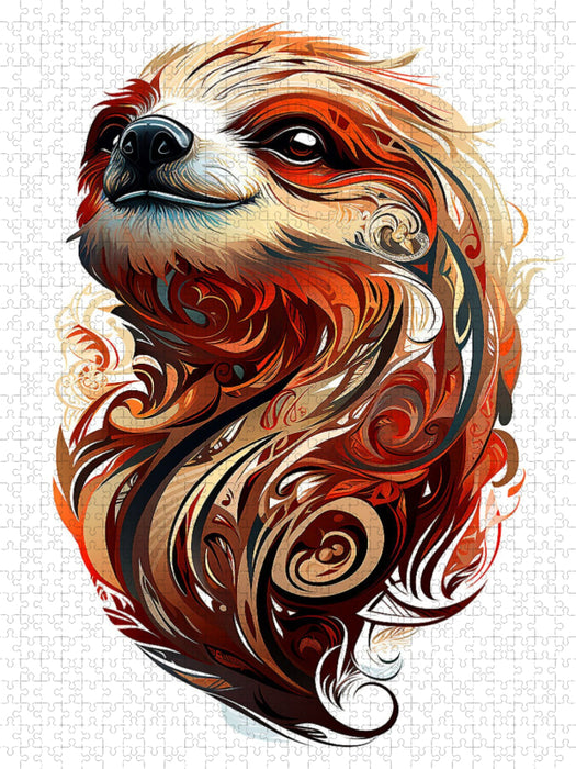 Faultier im Tattoo Design - CALVENDO Foto-Puzzle'