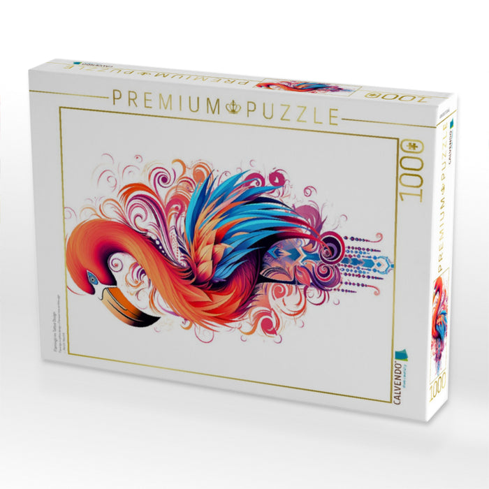 Flamingo im Tattoo Design - CALVENDO Foto-Puzzle'