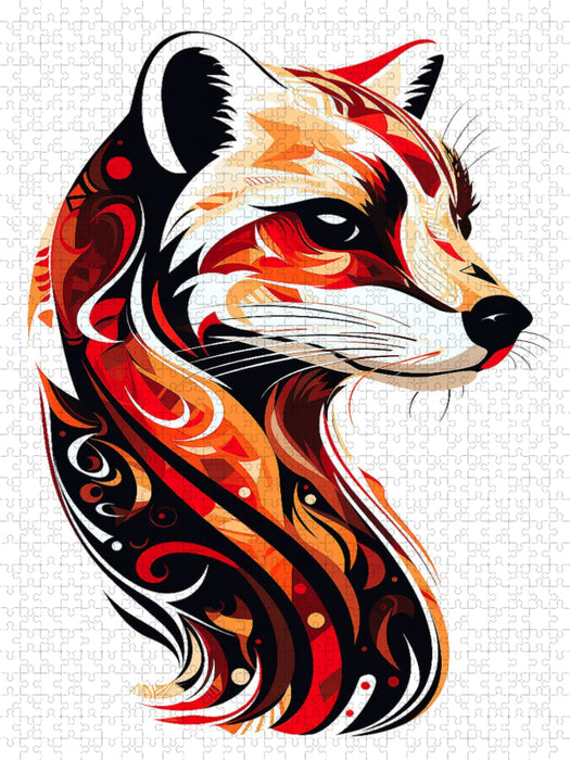 Frettchen im Tattoo Design - CALVENDO Foto-Puzzle'