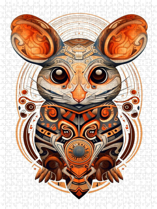 Springmaus im Tattoo Design - CALVENDO Foto-Puzzle'