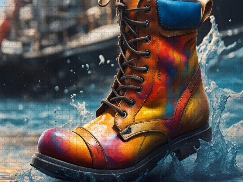 Durch die Pfütze - CALVENDO Foto-Puzzle'