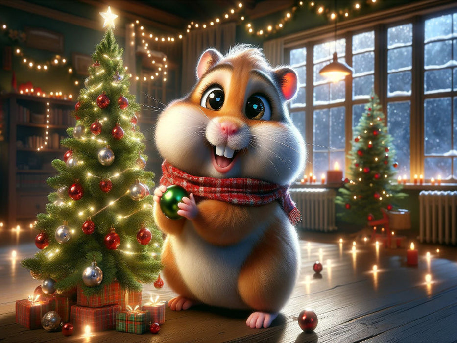 Weihnachtswunderland: Ein Hamster im Kerzenschein - CALVENDO Foto-Puzzle'