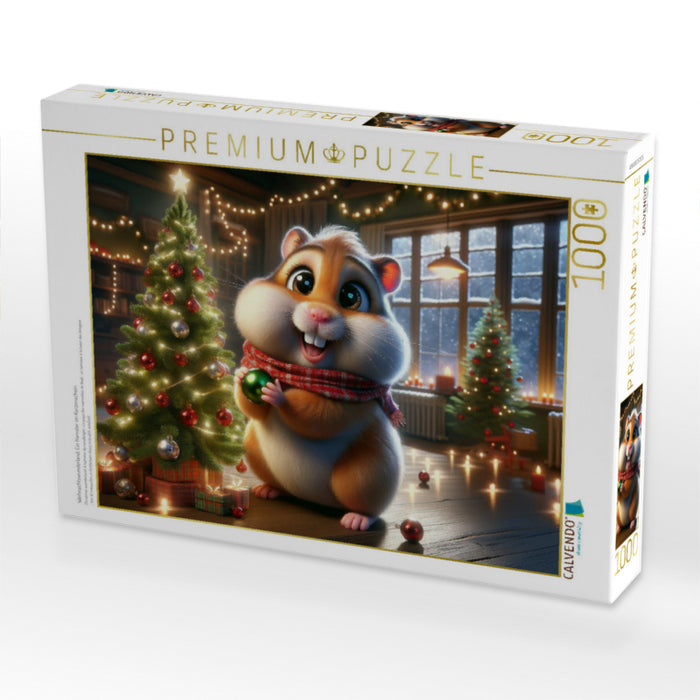 Weihnachtswunderland: Ein Hamster im Kerzenschein - CALVENDO Foto-Puzzle'