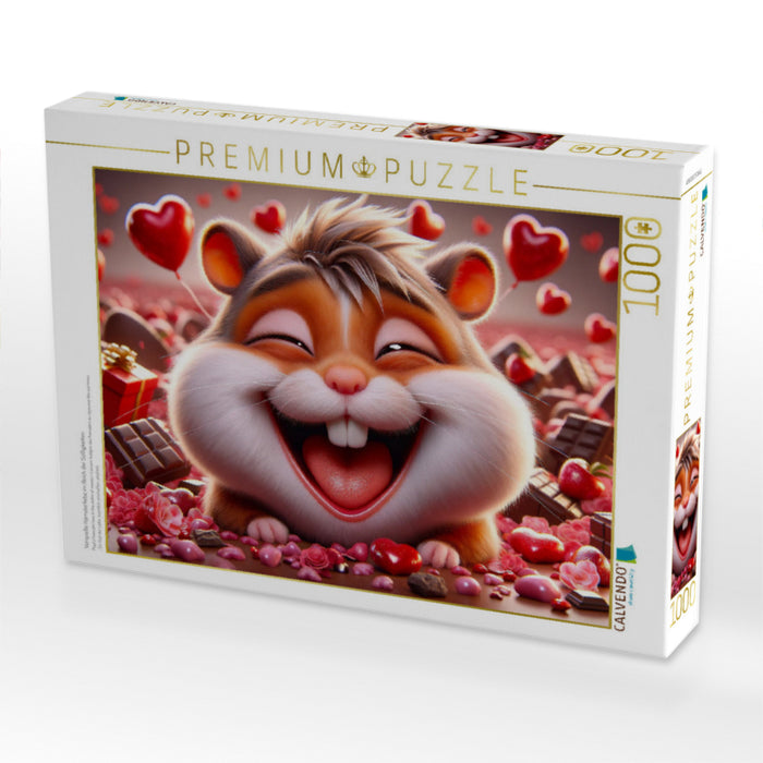 Verspielte Hamsterliebe im Reich der Süßigkeiten - CALVENDO Foto-Puzzle'