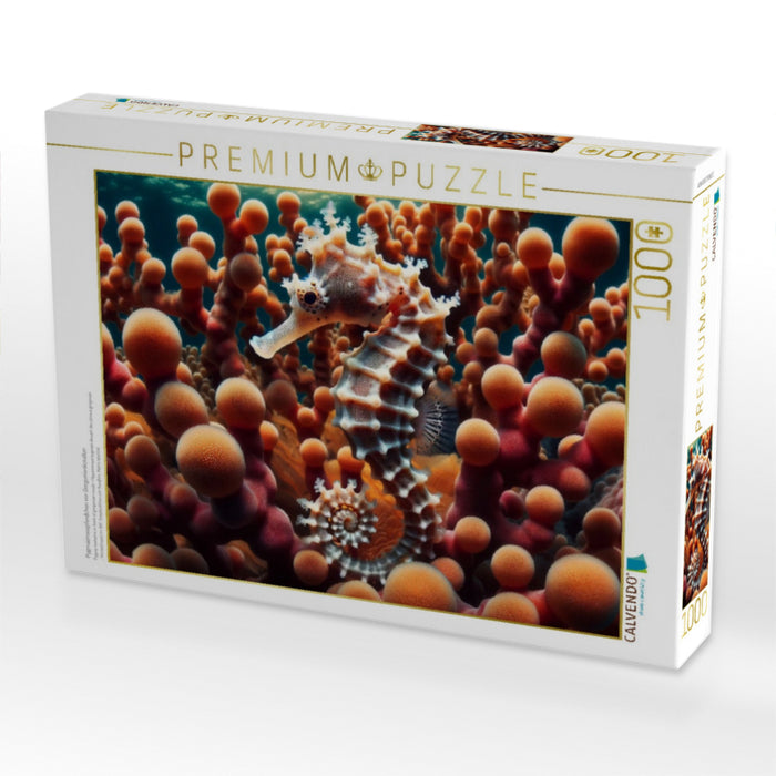 Pygmäenseepferdchen vor Gorgonienkorallen - CALVENDO Foto-Puzzle'