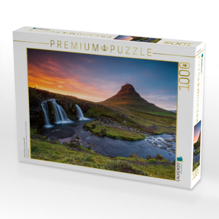 Kirkjufell Berg und Wasserfall - CALVENDO Foto-Puzzle'