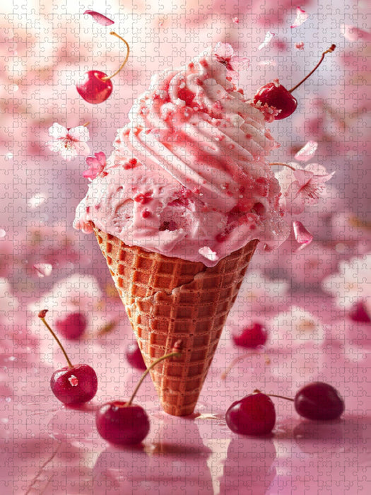 Kirsch-Joghurt-Eis - CALVENDO Foto-Puzzle'